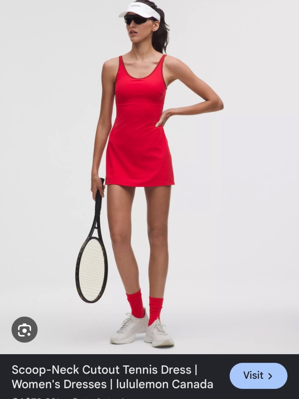 lululemon athletica Red Scoop-Neck cutout Tennis Dress